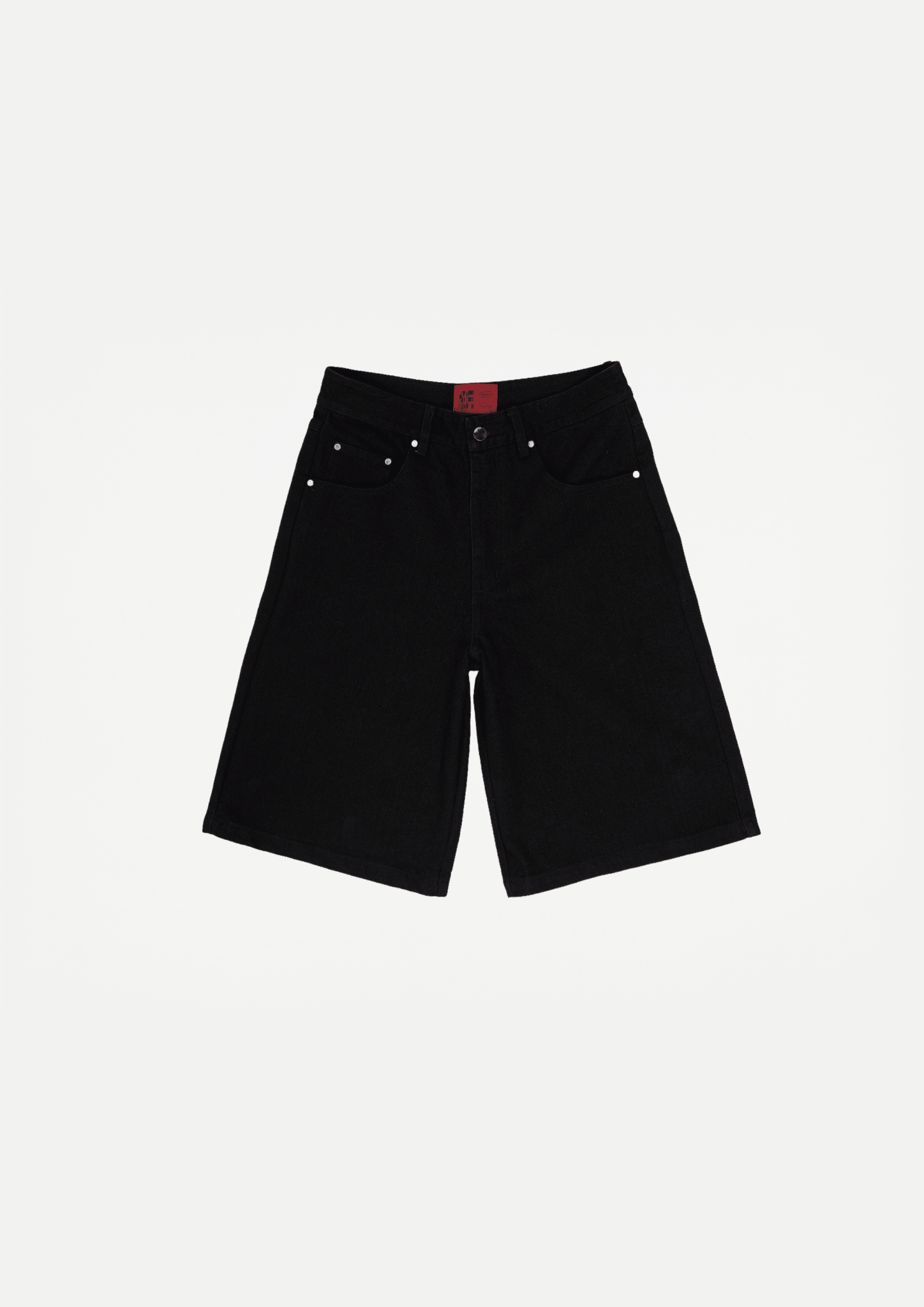 Wide raw denim shorts (Black) – WHITE COFFEE