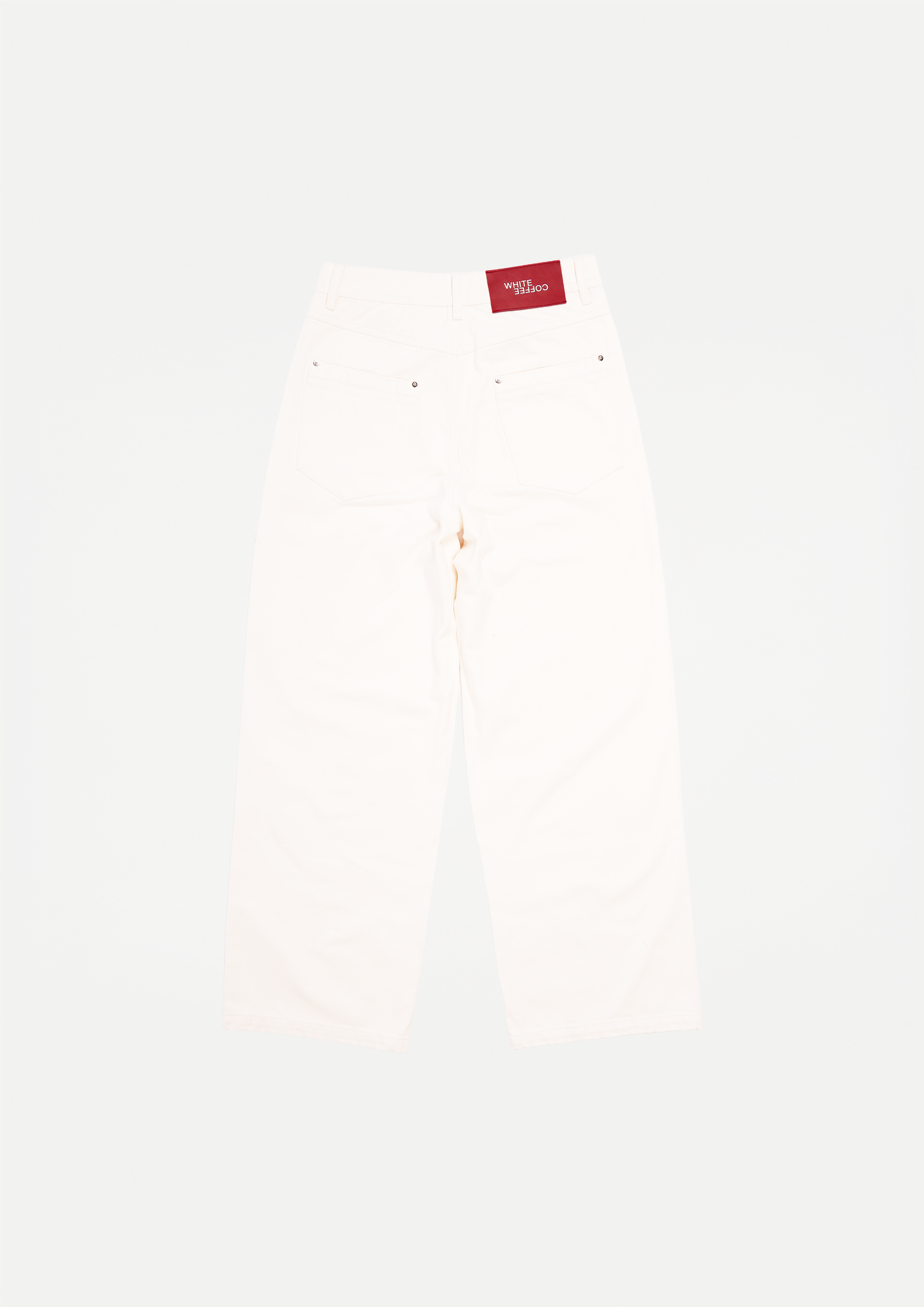 Wide denim jeans (Ecru)