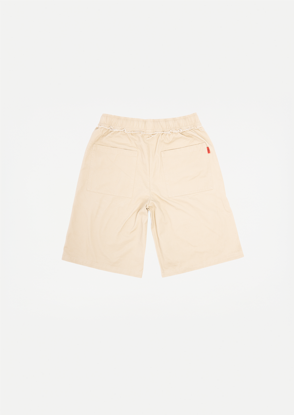 Raw edge canvas shorts (Beige)