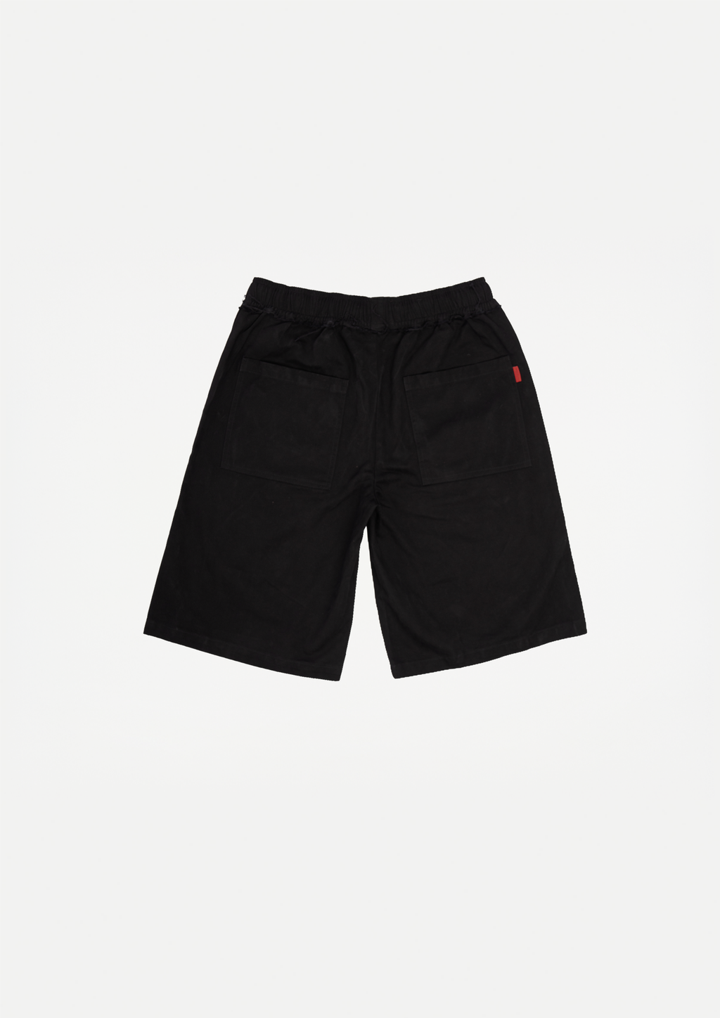 Raw edge canvas shorts (Black)