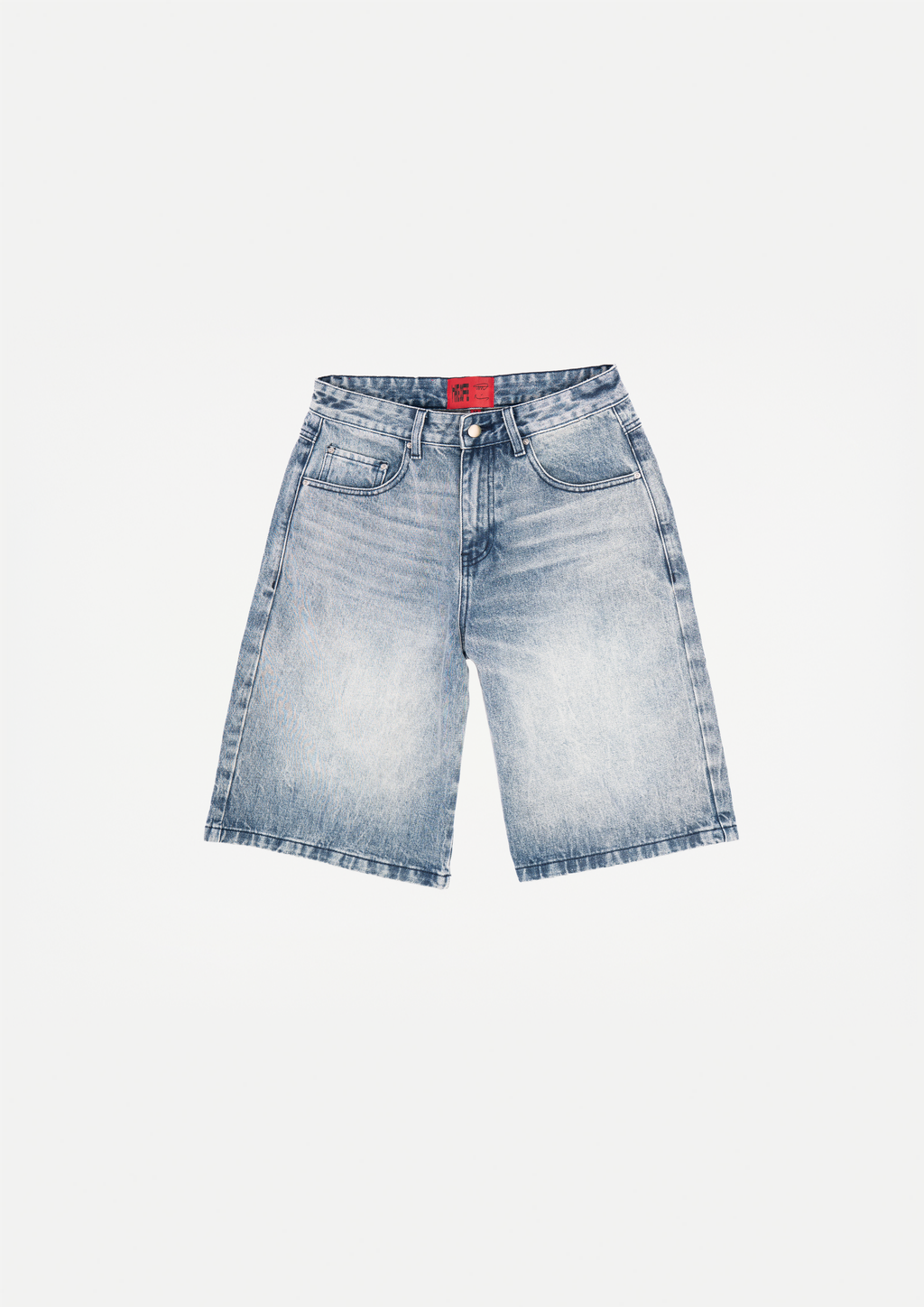 Wide denim shorts (Blue heavy used wash)