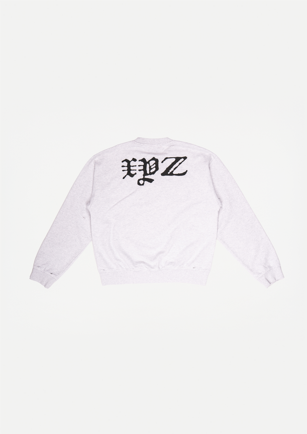 Distressed xyz crewneck (Grey melange)