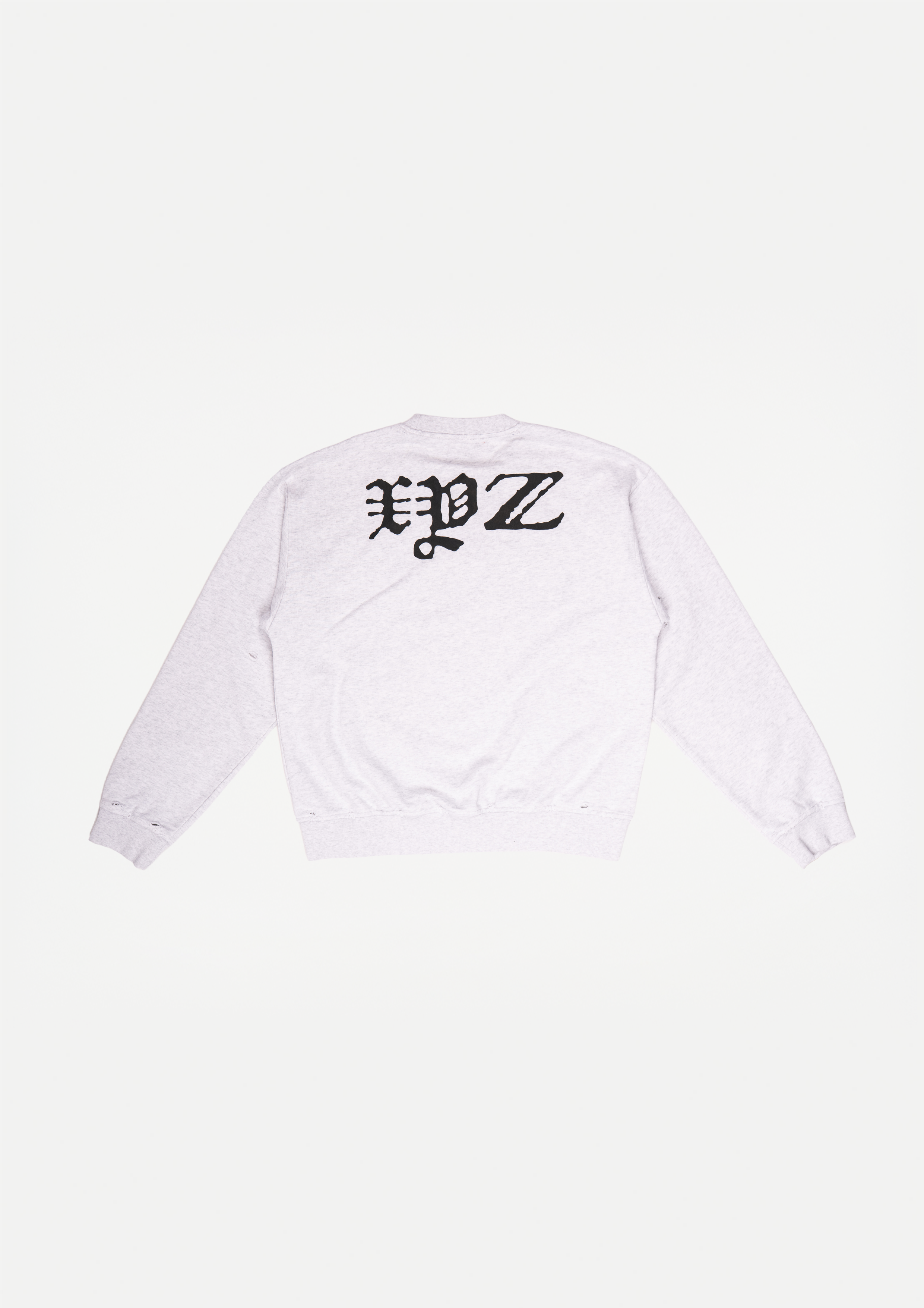 Distressed xyz crewneck (Grey melange)