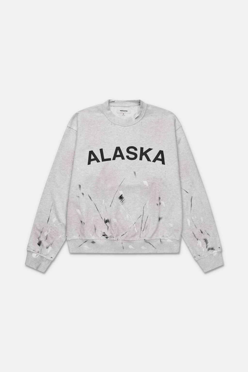 Alaska crewneck (Grey melange) - WHITE COFFEE