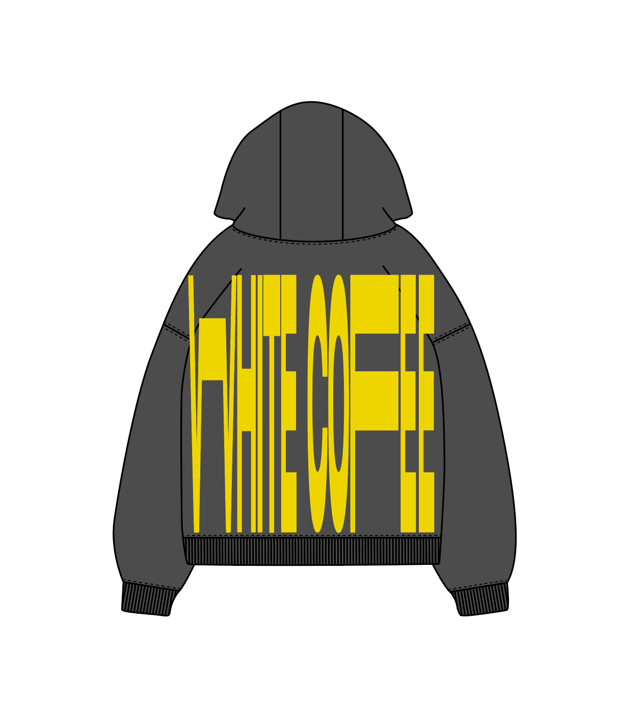 Back stretch hoodie (Grey/Yellow) - White Coffee