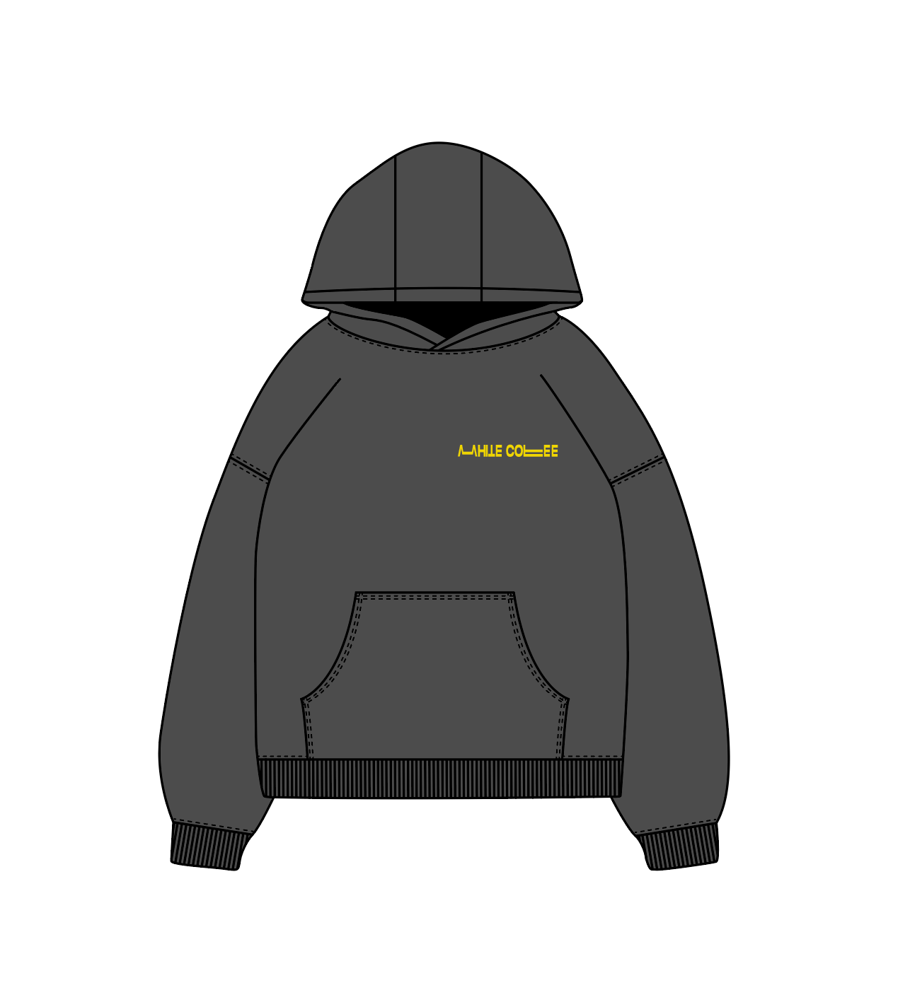 Back stretch hoodie (Grey/Yellow) - White Coffee