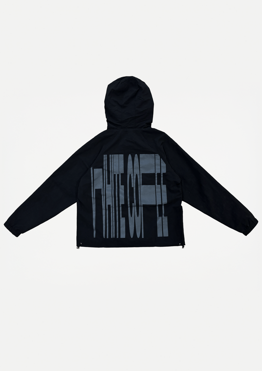 Back stretch windbreaker (Black) - White Coffee