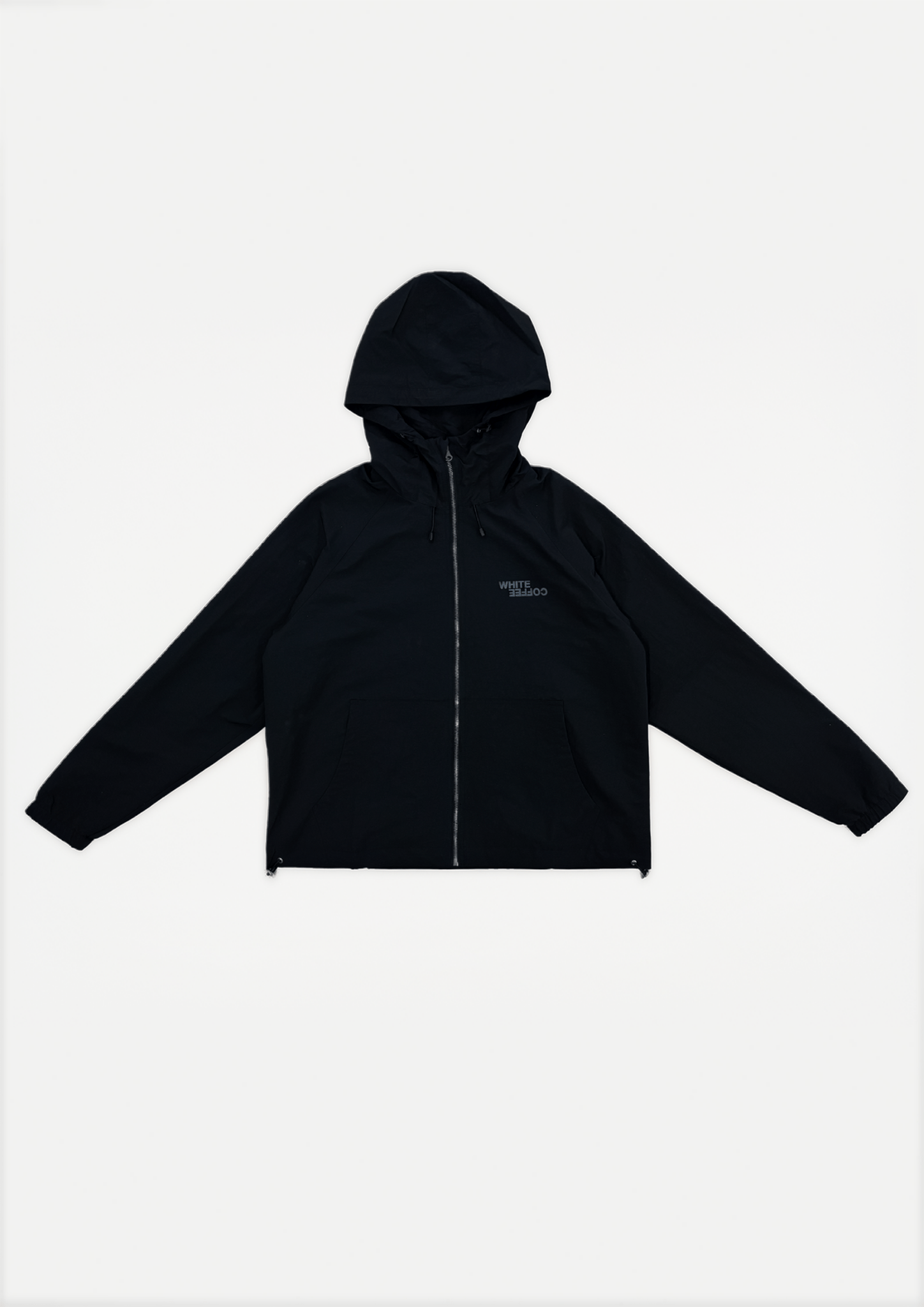 Back stretch windbreaker (Black) - White Coffee