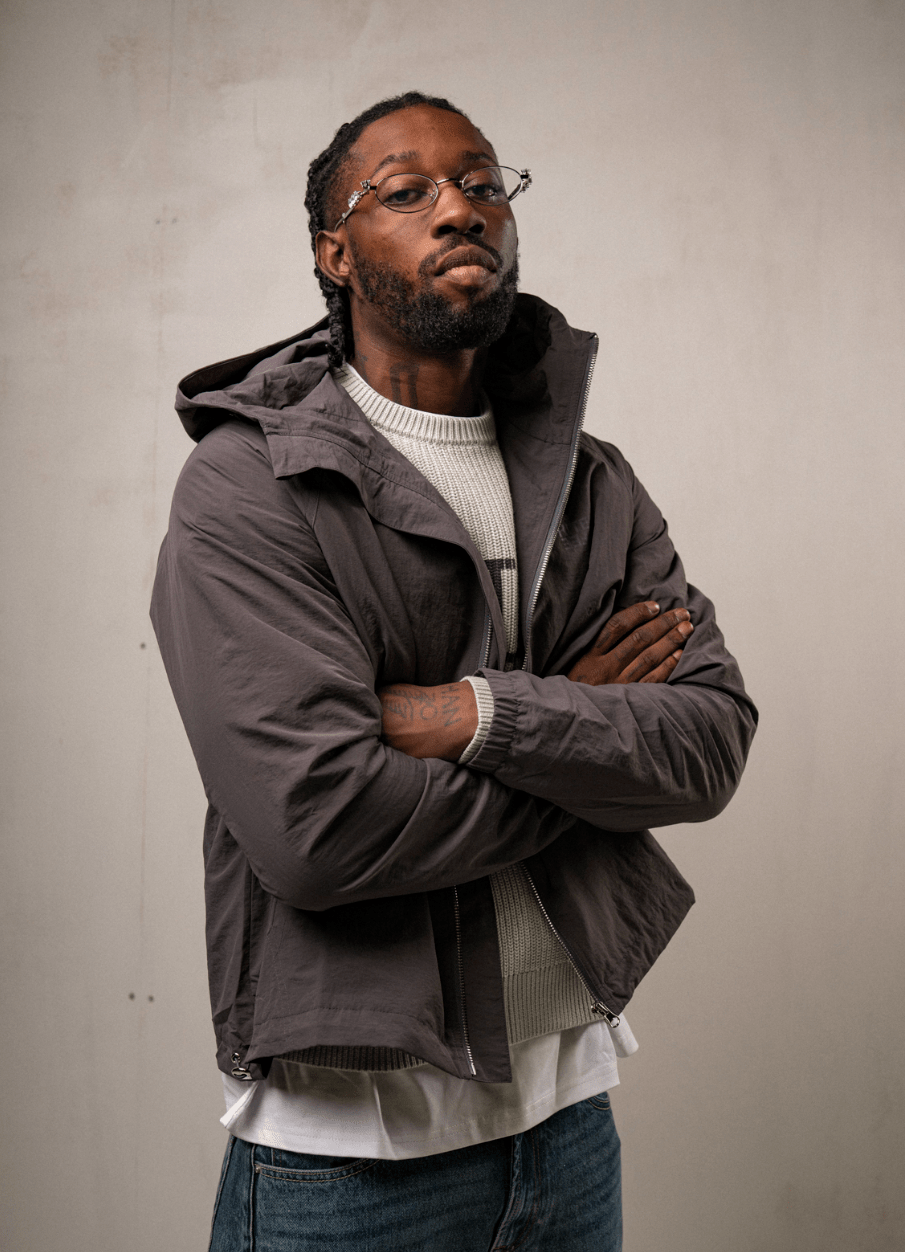 Back stretch windbreaker (Slate grey) - WHITE COFFEE