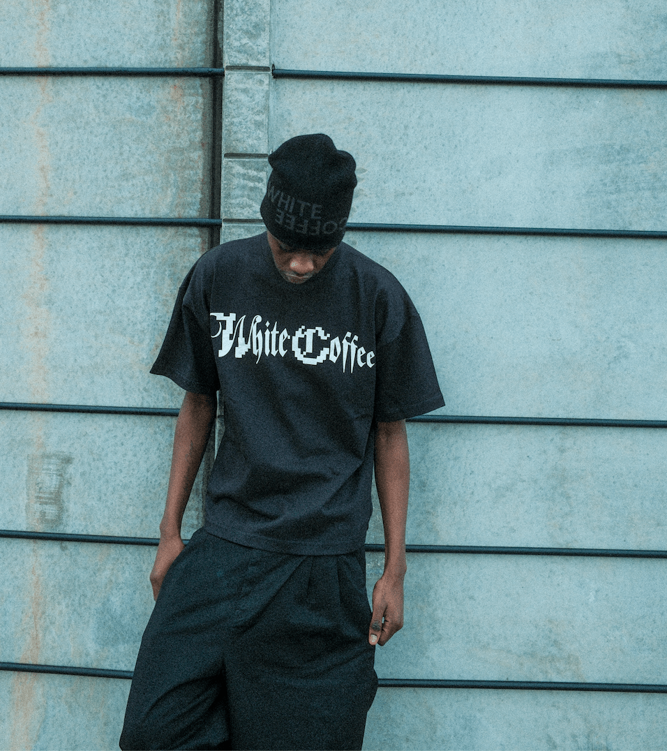 Digital logo T-Shirt (Black/White) - White Coffee