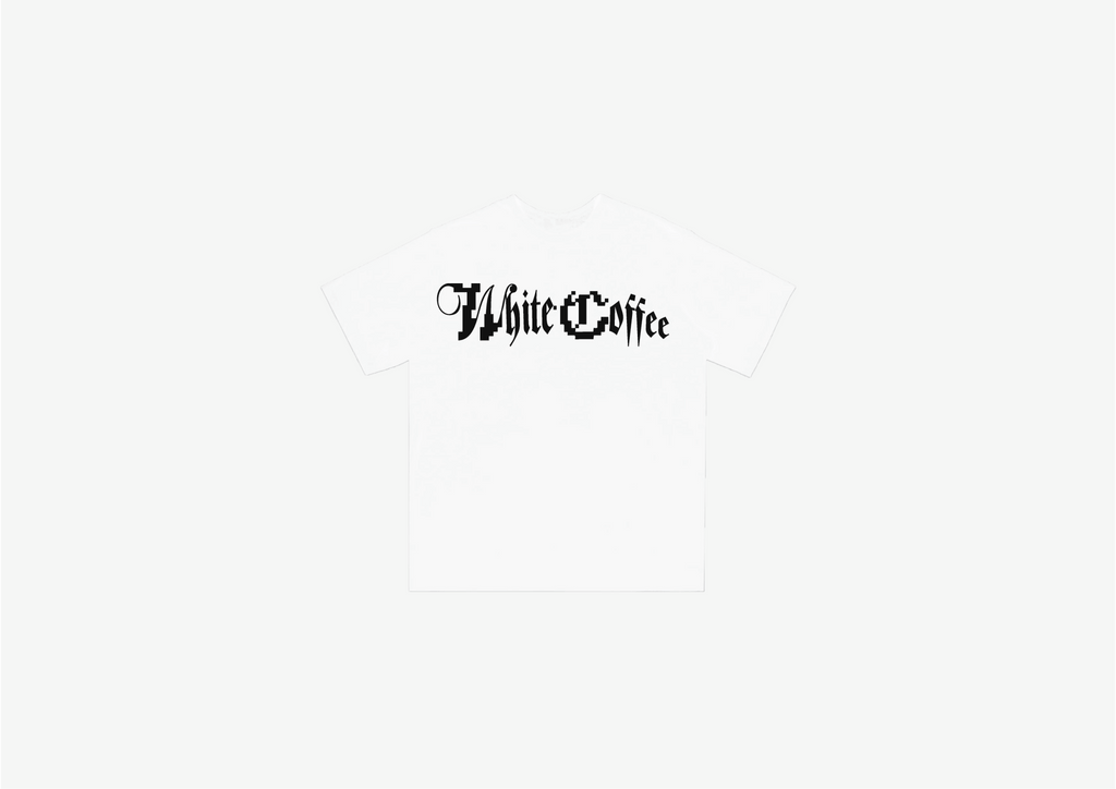 Digital logo T-Shirt (White/black) - White Coffee