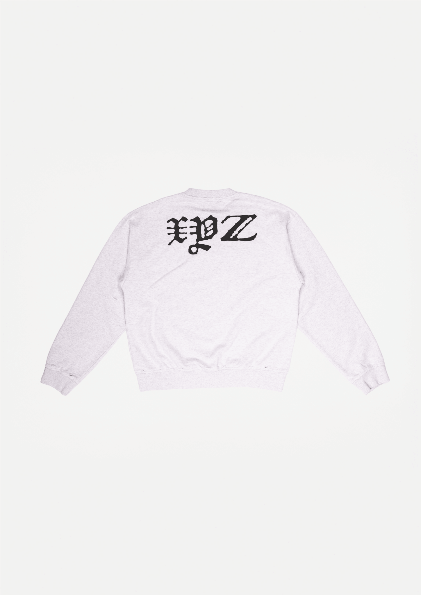 Distressed xyz crewneck (Grey melange) - White Coffee