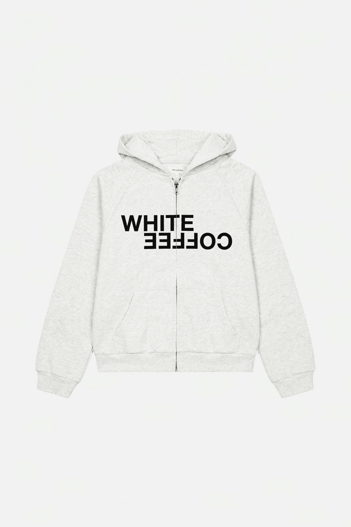 Double layer zip hoodie (Grey melange) - WHITE COFFEE