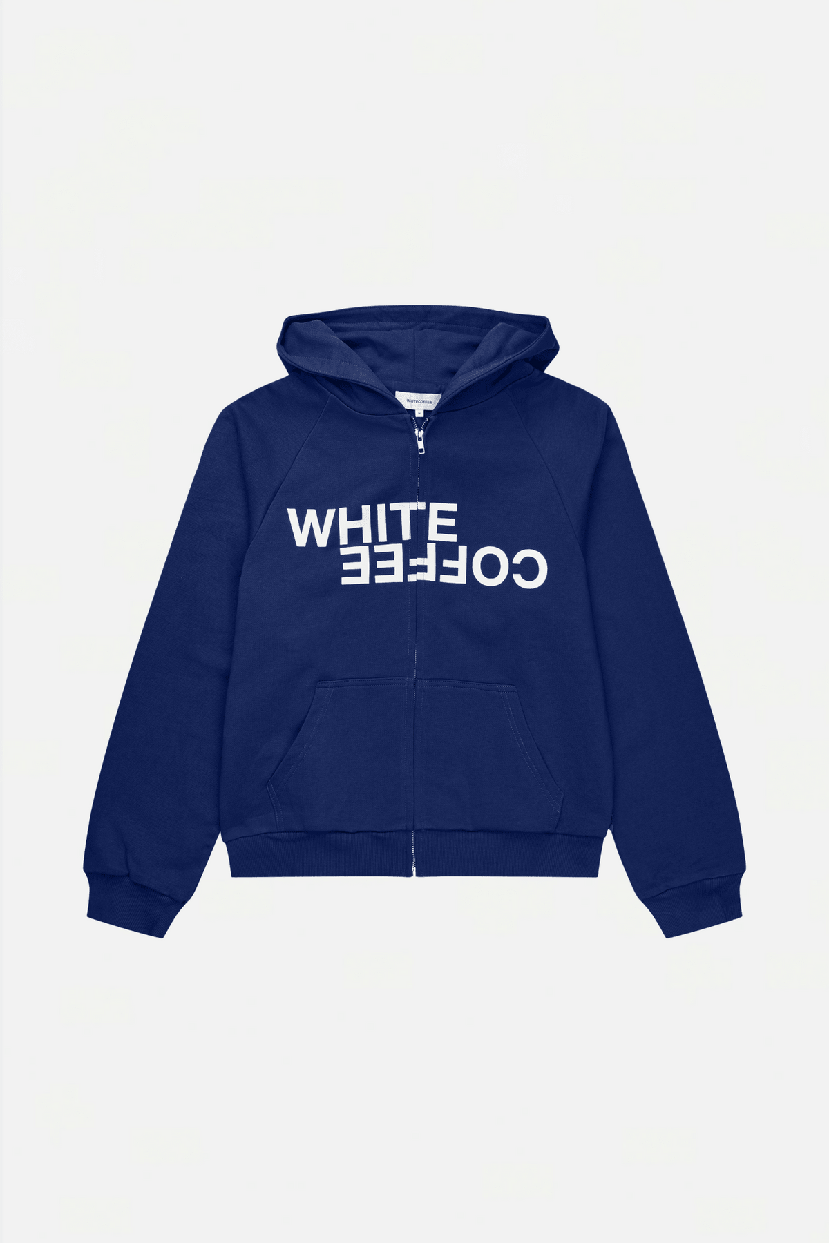 Double layer zip hoodie (Navy) - WHITE COFFEE