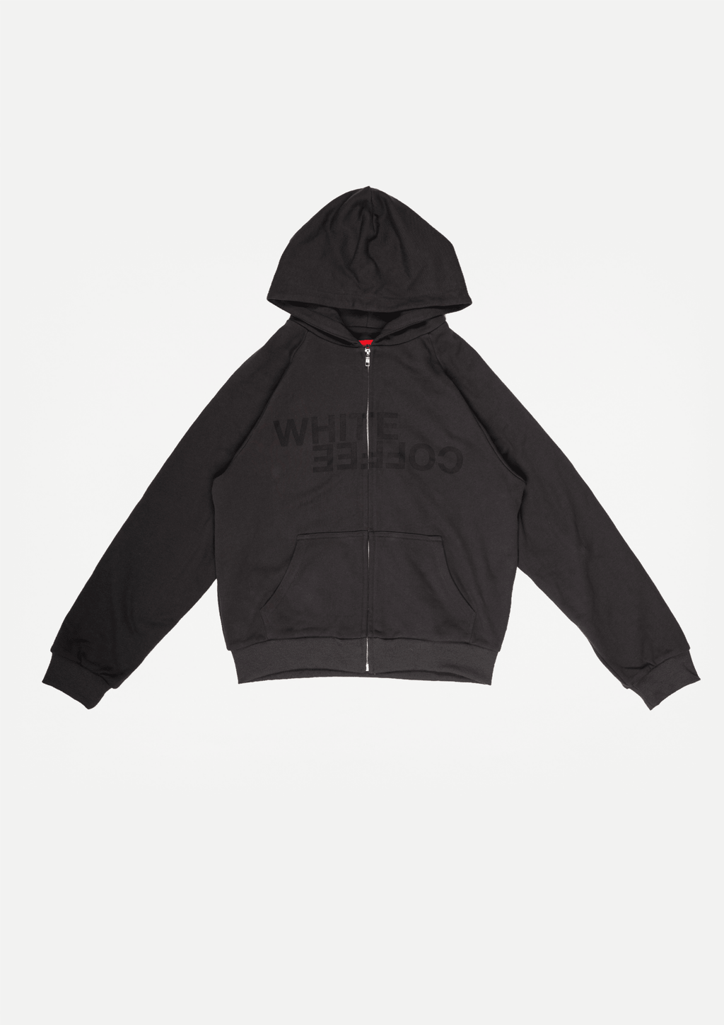 Double-layer zip hoodie, dark slate gray, hooded with front pocket and full zipper.