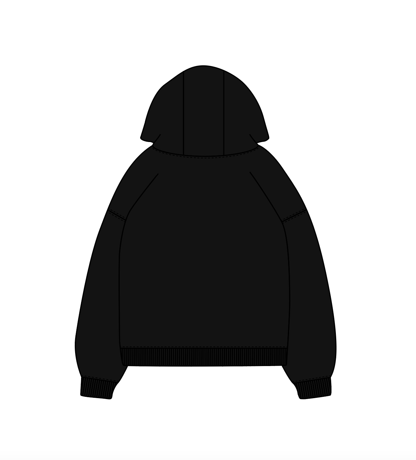 Front stretch hoodie (Black/White) - White Coffee