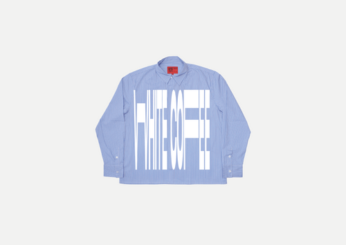 Front Stretch Pinstripe Shirt - White Coffee