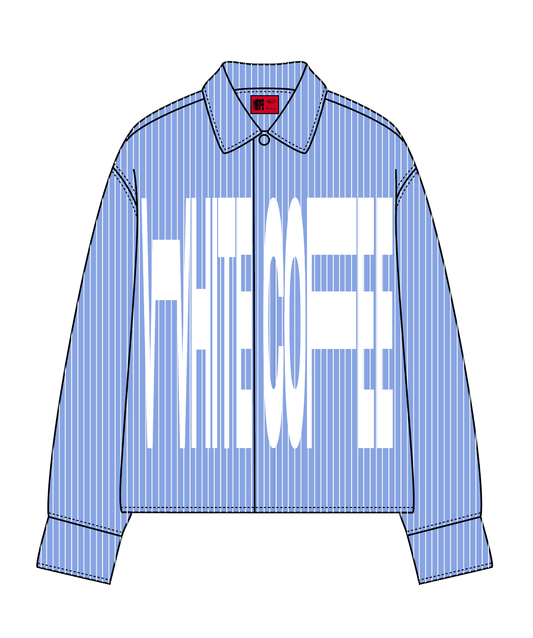 Front Stretch Pinstripe Shirt - White Coffee