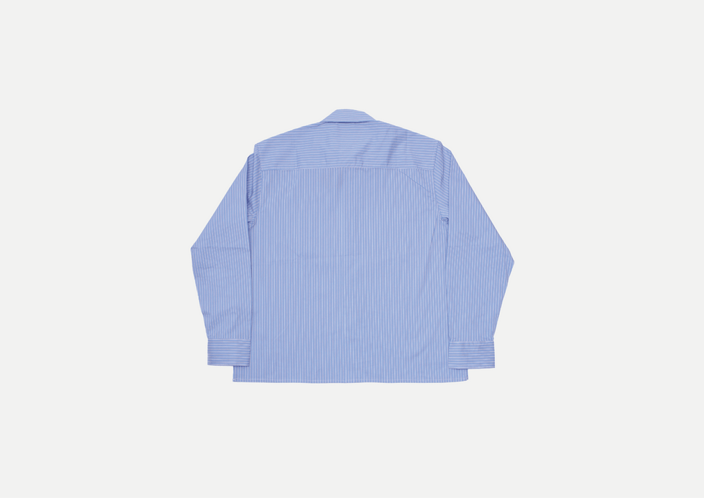 Front Stretch Pinstripe Shirt - White Coffee