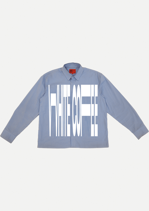 Front Stretch Pinstripe Shirt - White Coffee
