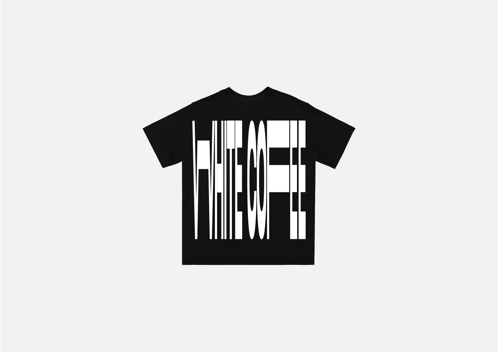 Front stretch T-Shirt (Black) - White Coffee