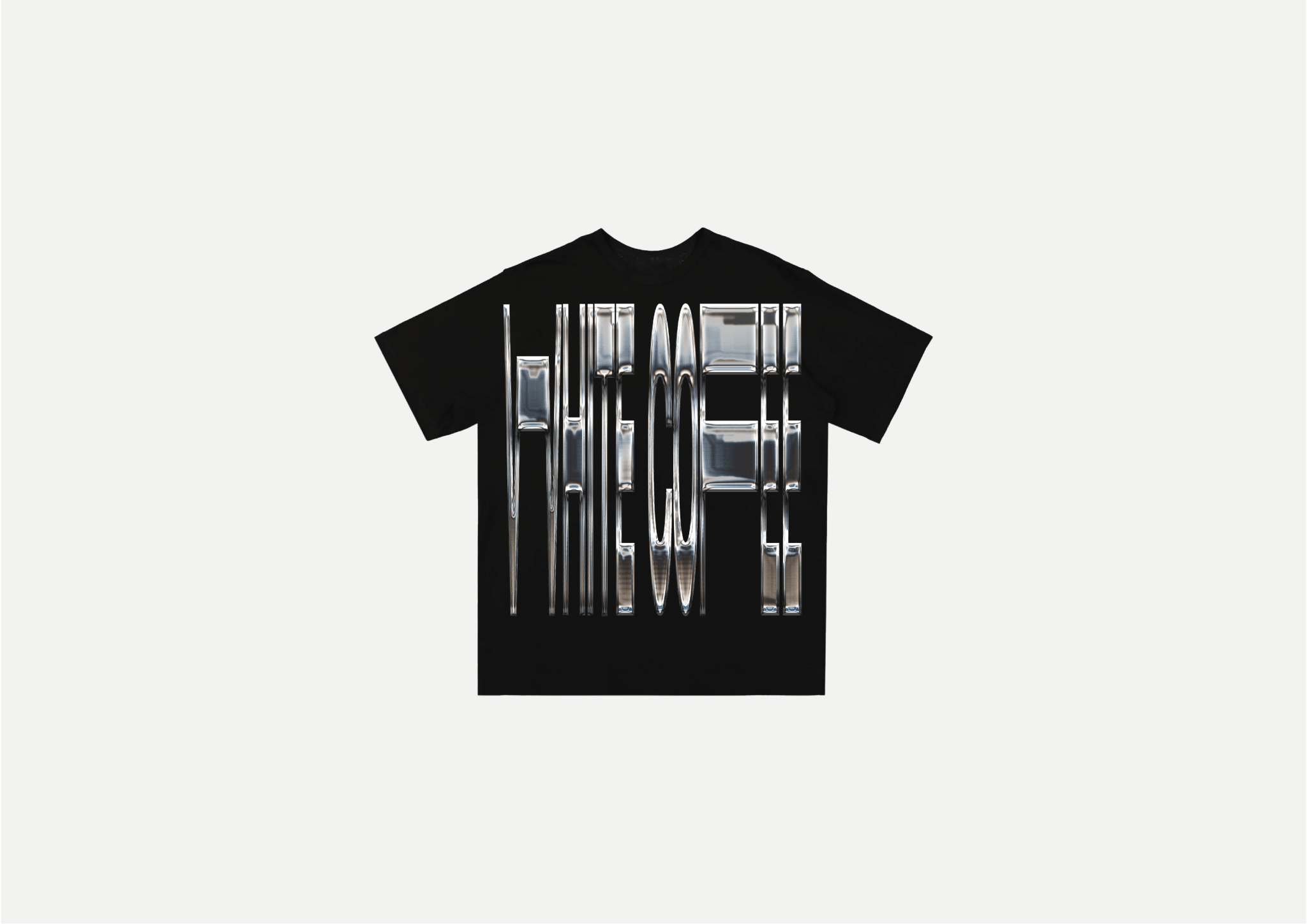 Front stretch T-Shirt (Black/Chrome) - White Coffee