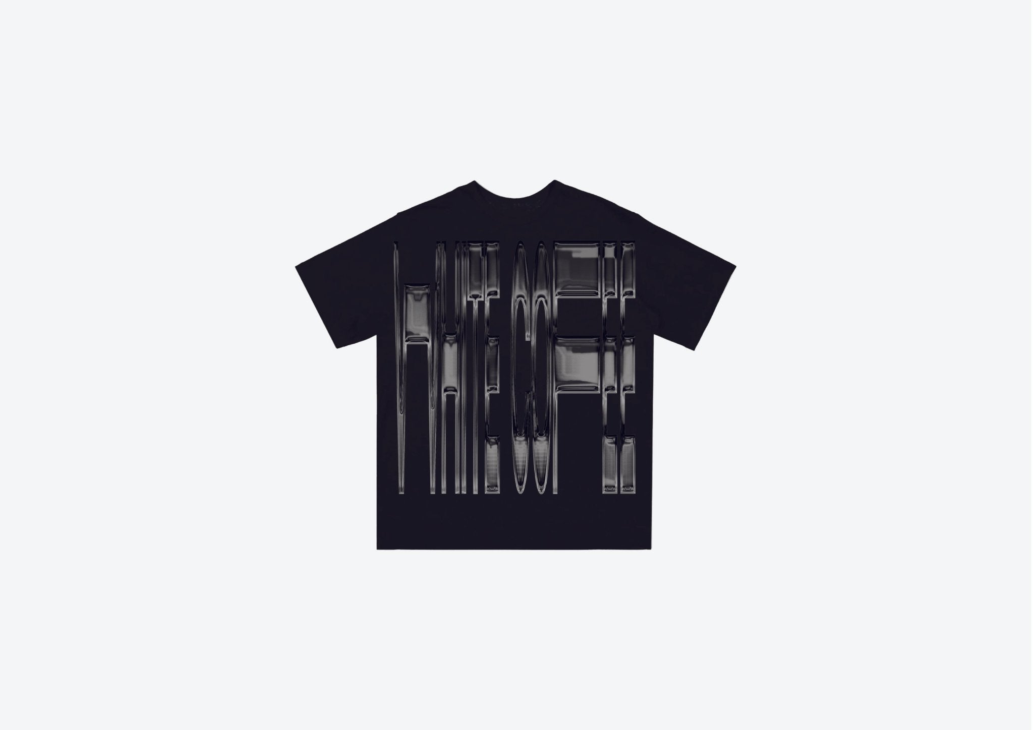 Front stretch T-Shirt (Black/Dark Chrome) - White Coffee