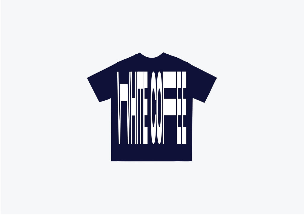 Front stretch T-Shirt (Navy/White) - White Coffee