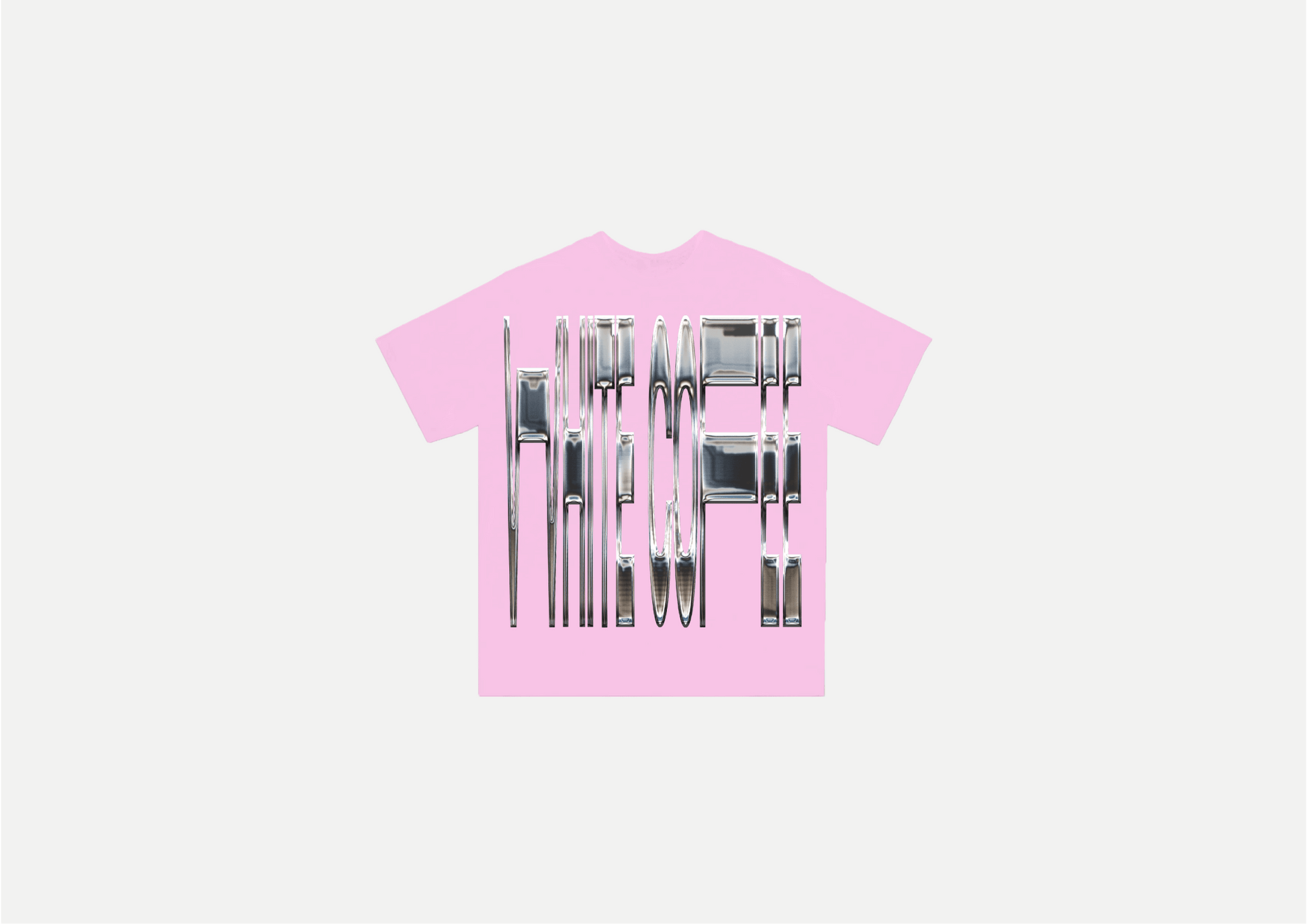Front stretch T-Shirt (Pink/Chrome) - White Coffee