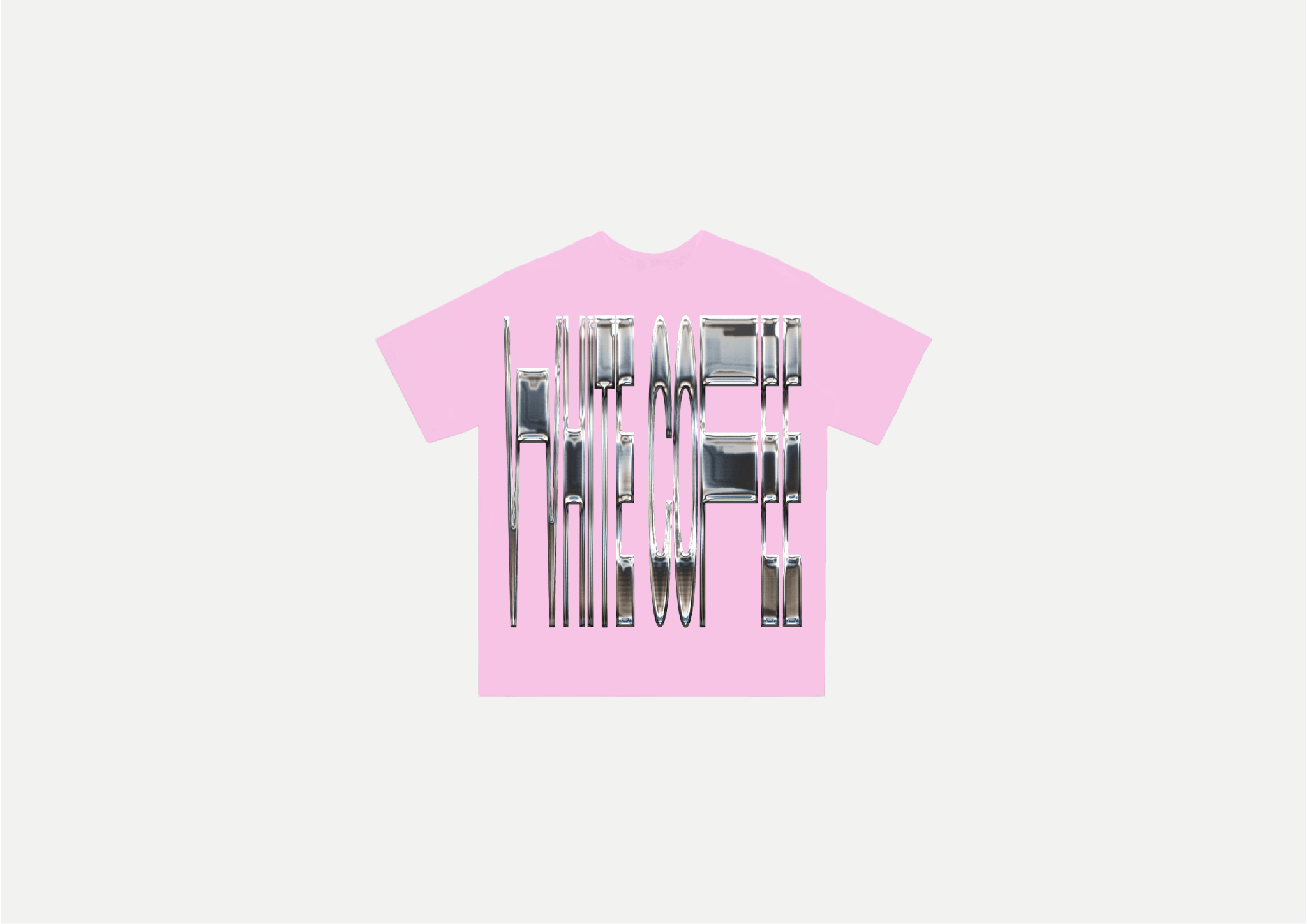 Front stretch T-Shirt (Pink/Chrome) - White Coffee