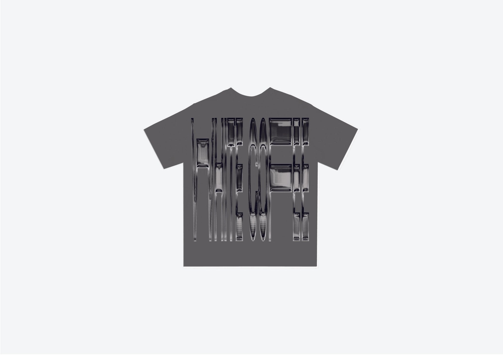 Front stretch T-Shirt (Slate Grey/Dark Chrome) - White Coffee