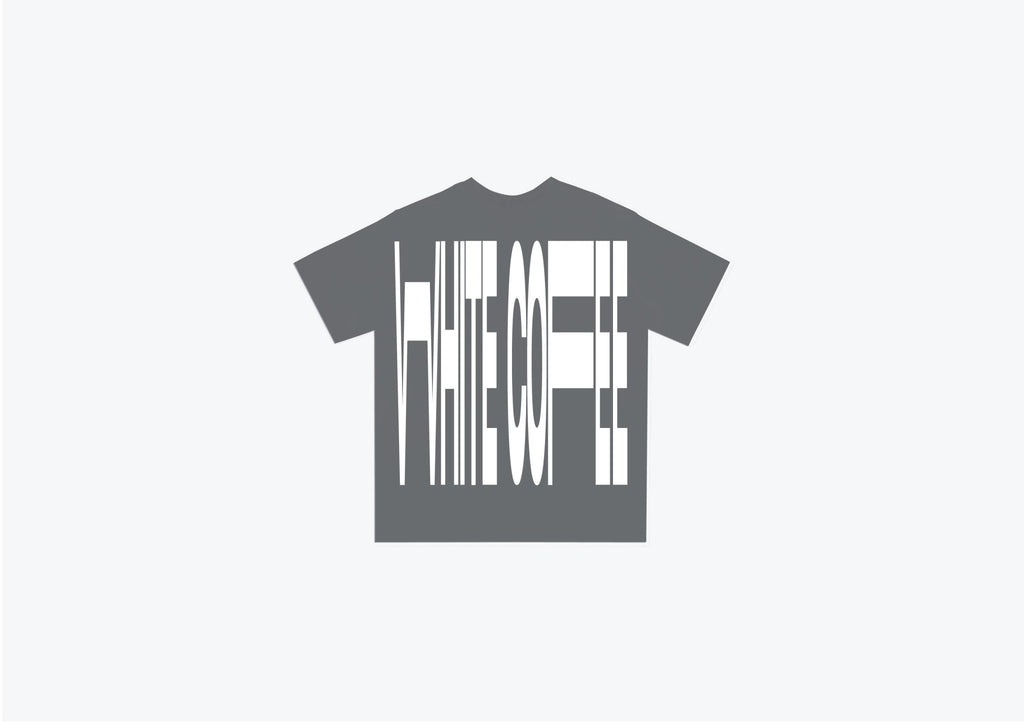 Front stretch T-Shirt (Slate grey/White) - White Coffee