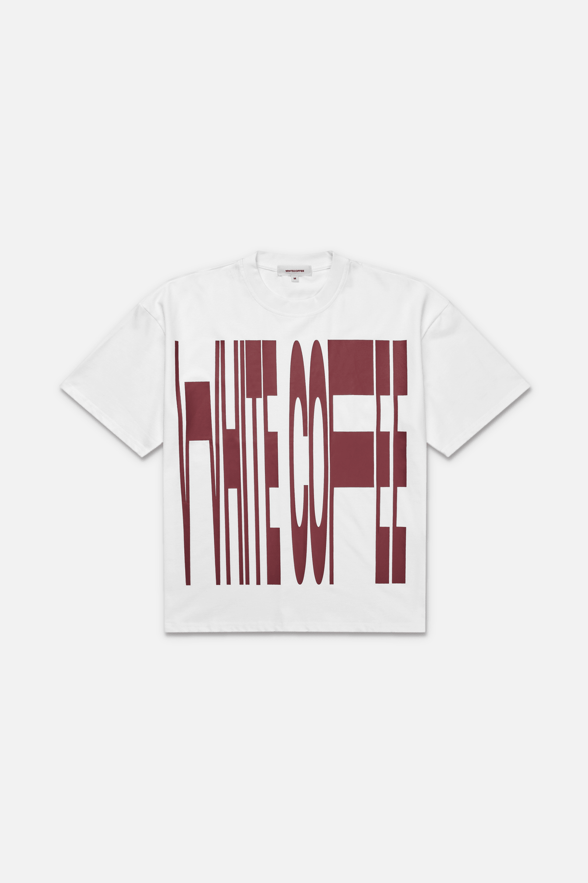 Front stretch T-Shirt (White/Bordeaux) - WHITE COFFEE