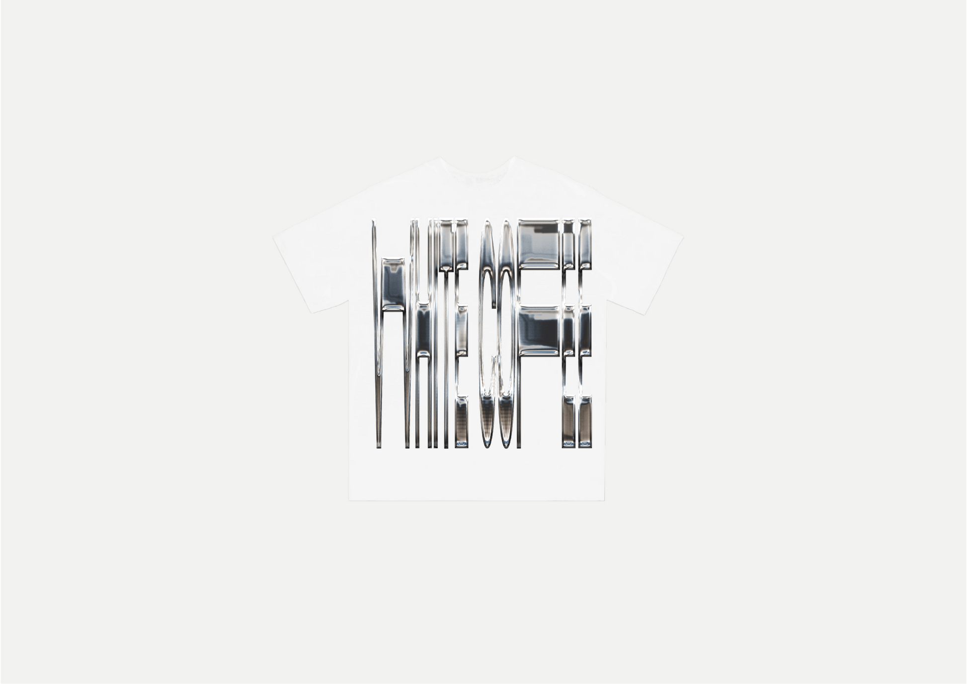 Front stretch T-Shirt (White/Chrome) - White Coffee