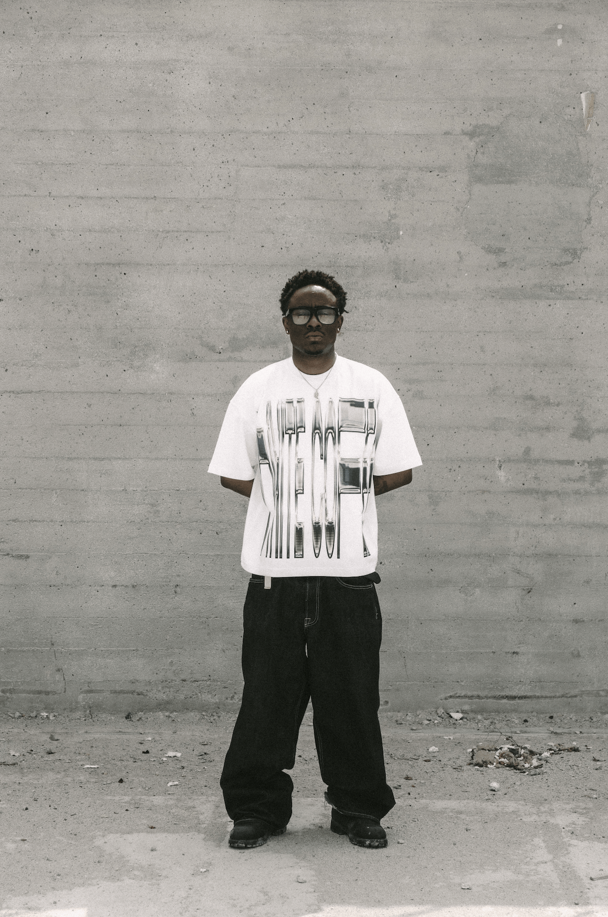 Front stretch T-Shirt (White/Chrome) - White Coffee