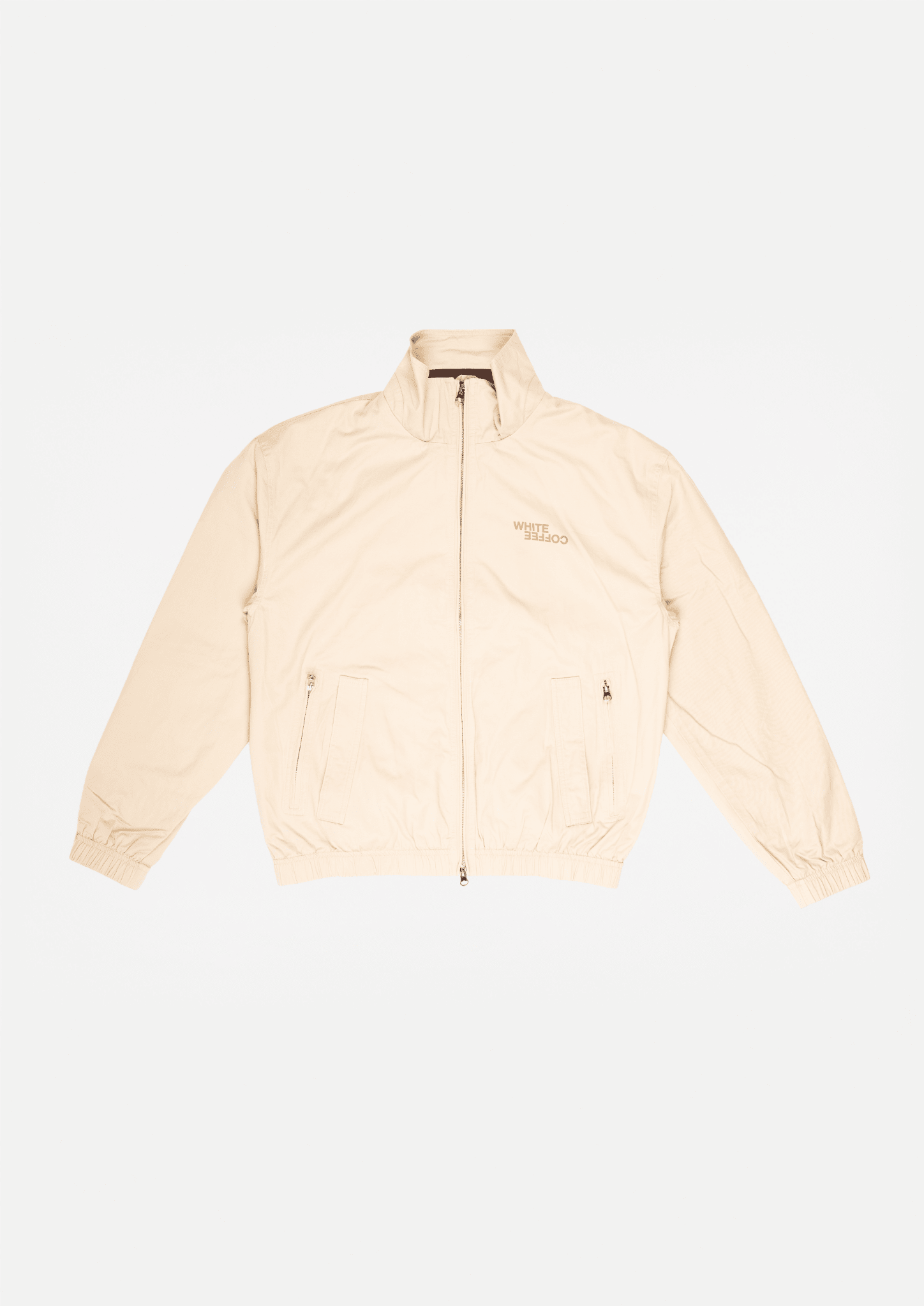 Funnel neck jacket (Beige) - White Coffee