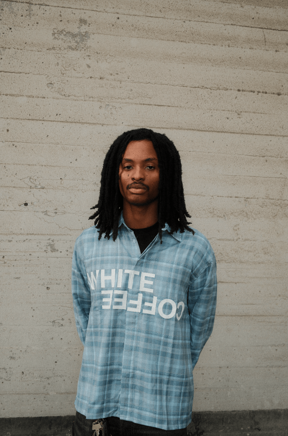 Logo Flannel Shirt (Blue) - White Coffee