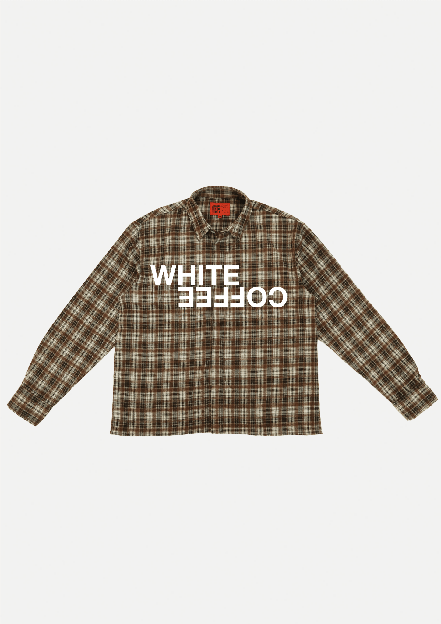 Logo Flannel Shirt (Brown) - White Coffee