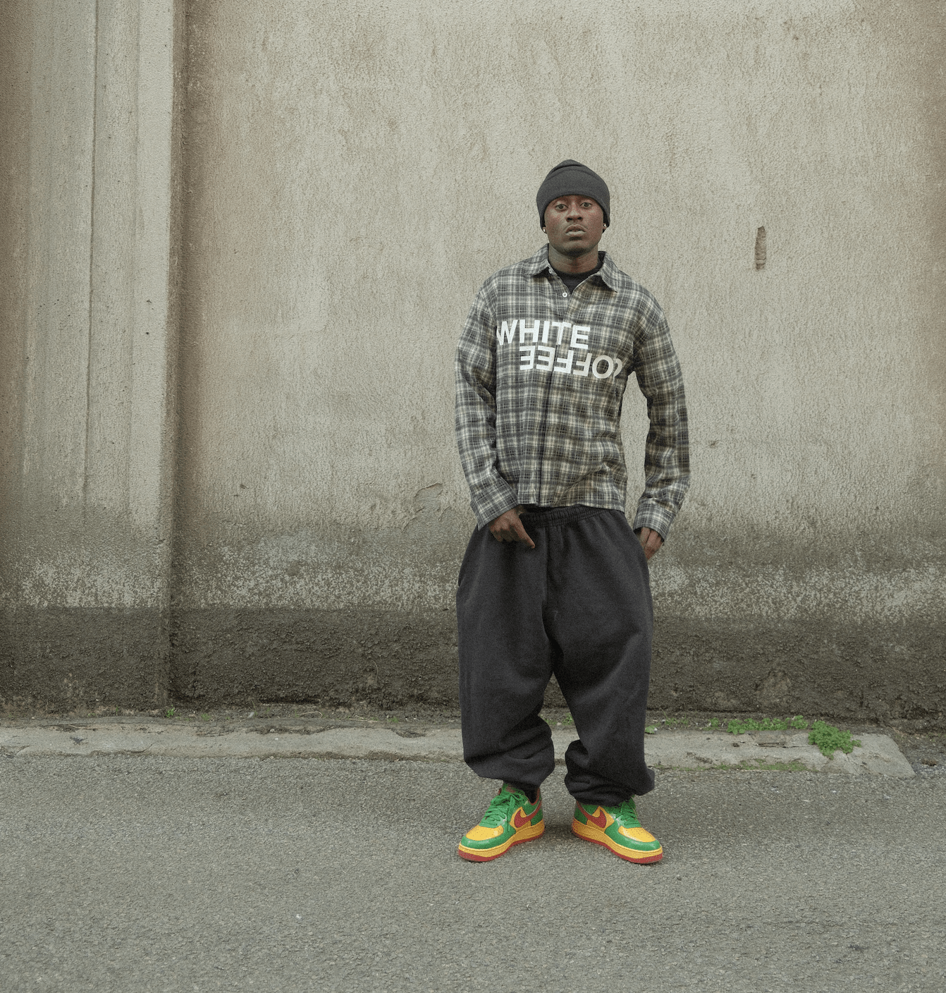 Logo Flannel Shirt (Green) - White Coffee