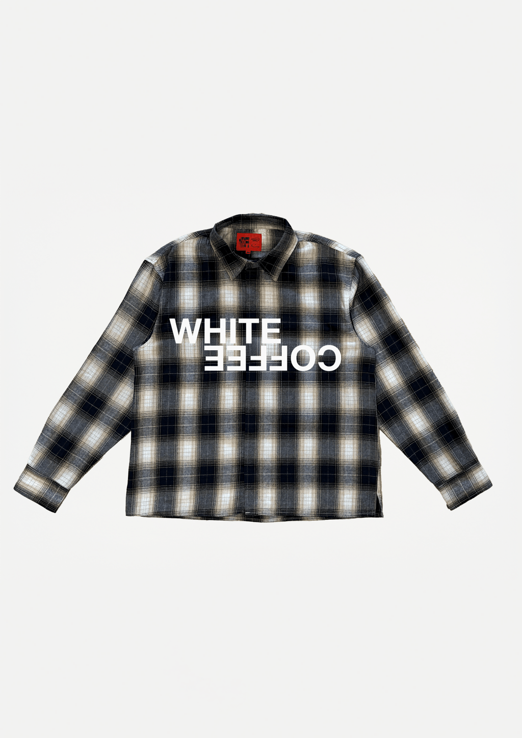 Logo Flannel Shirt (Navy) - White Coffee