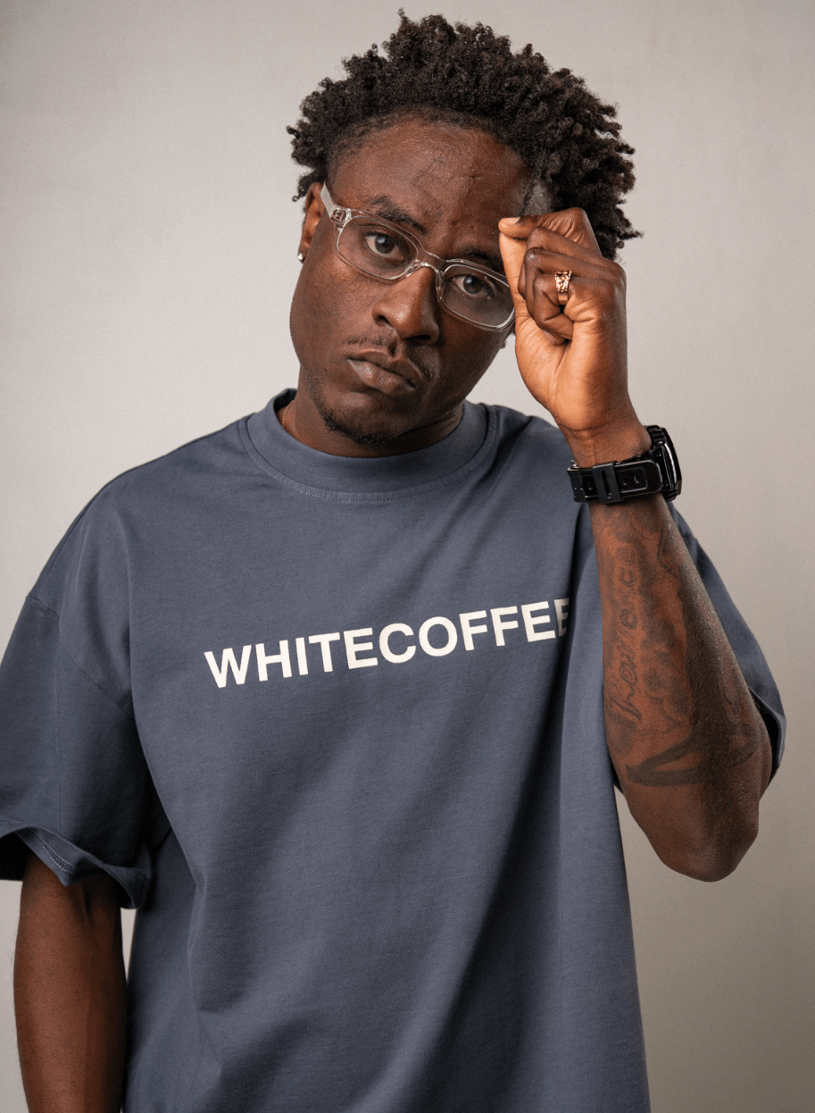 Logo t-shirt (Dusty blue) - WHITE COFFEE