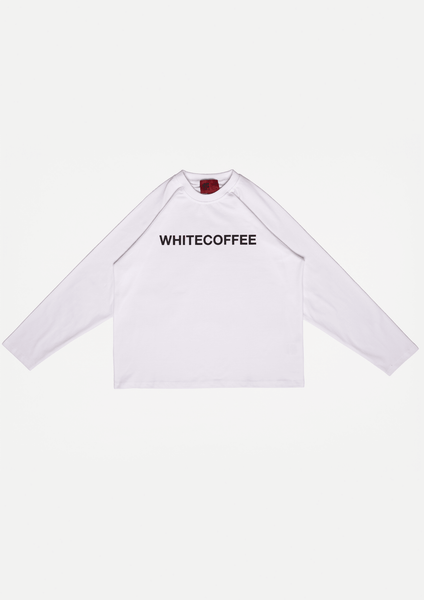 Long sleeve raglan T-Shirt (White) – White Coffee