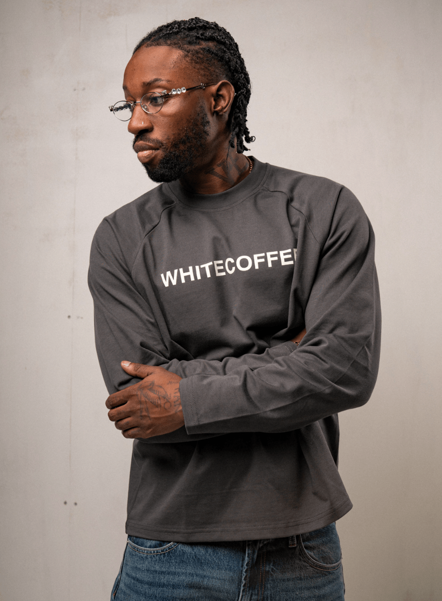Longsleeve raglan t-shirt (Dusty grey) - WHITE COFFEE