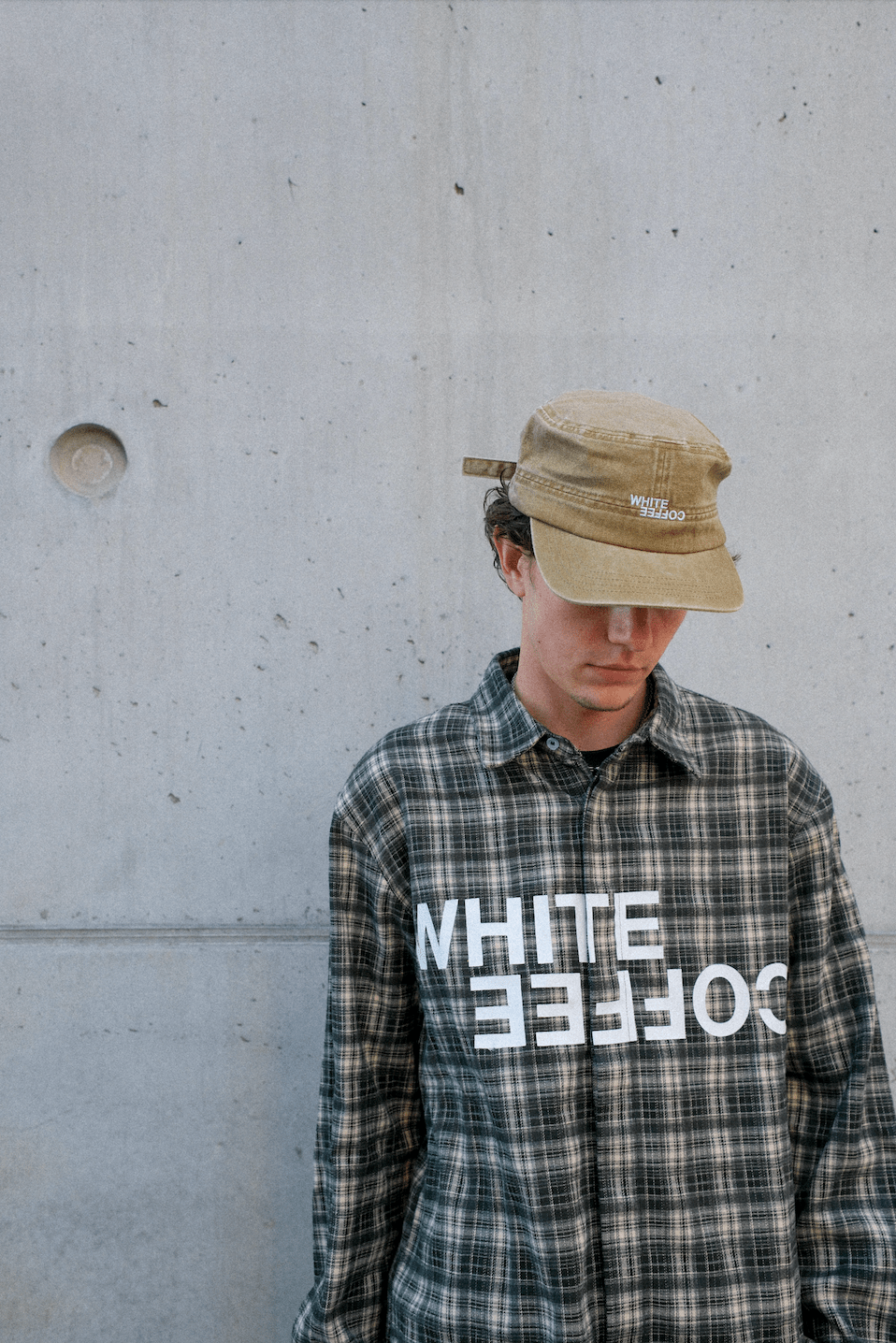 Military Logo Cap (Beige) - White Coffee