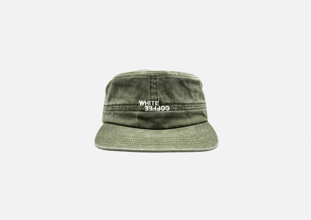 Military Logo Cap (Green) - White Coffee