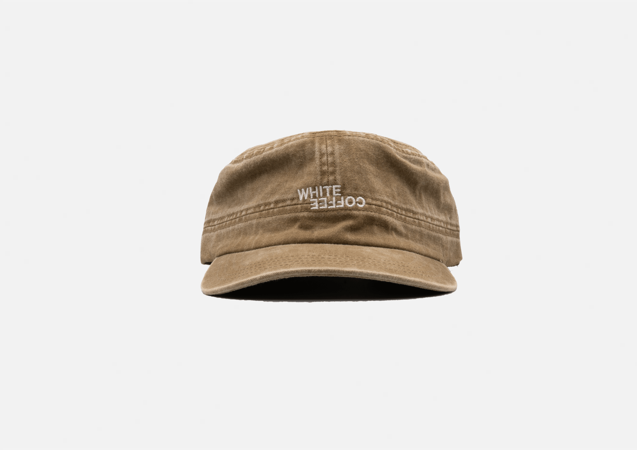 Military Logo Cap (Washed Beige) - White Coffee