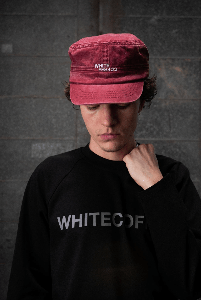 Military Logo Cap (Washed Red) - White Coffee