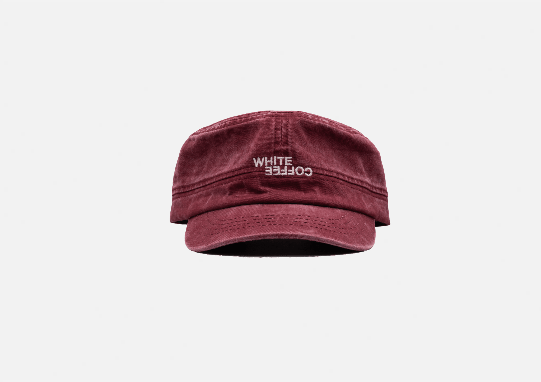 Military Logo Cap (Washed Red) - White Coffee
