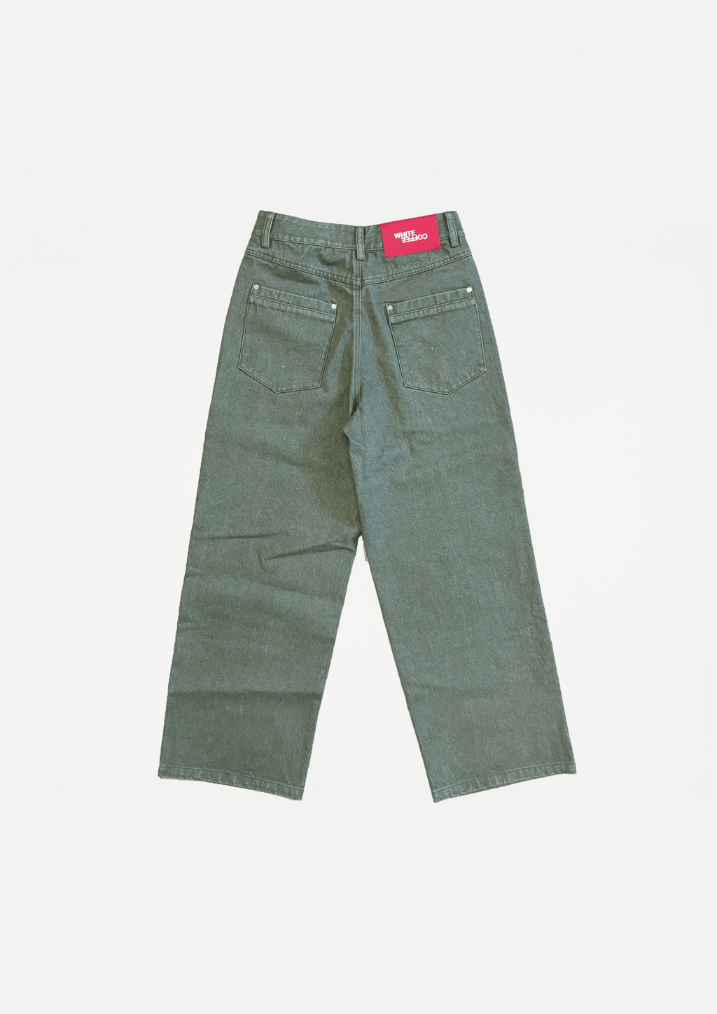 Raw denim jeans (Green) - White Coffee