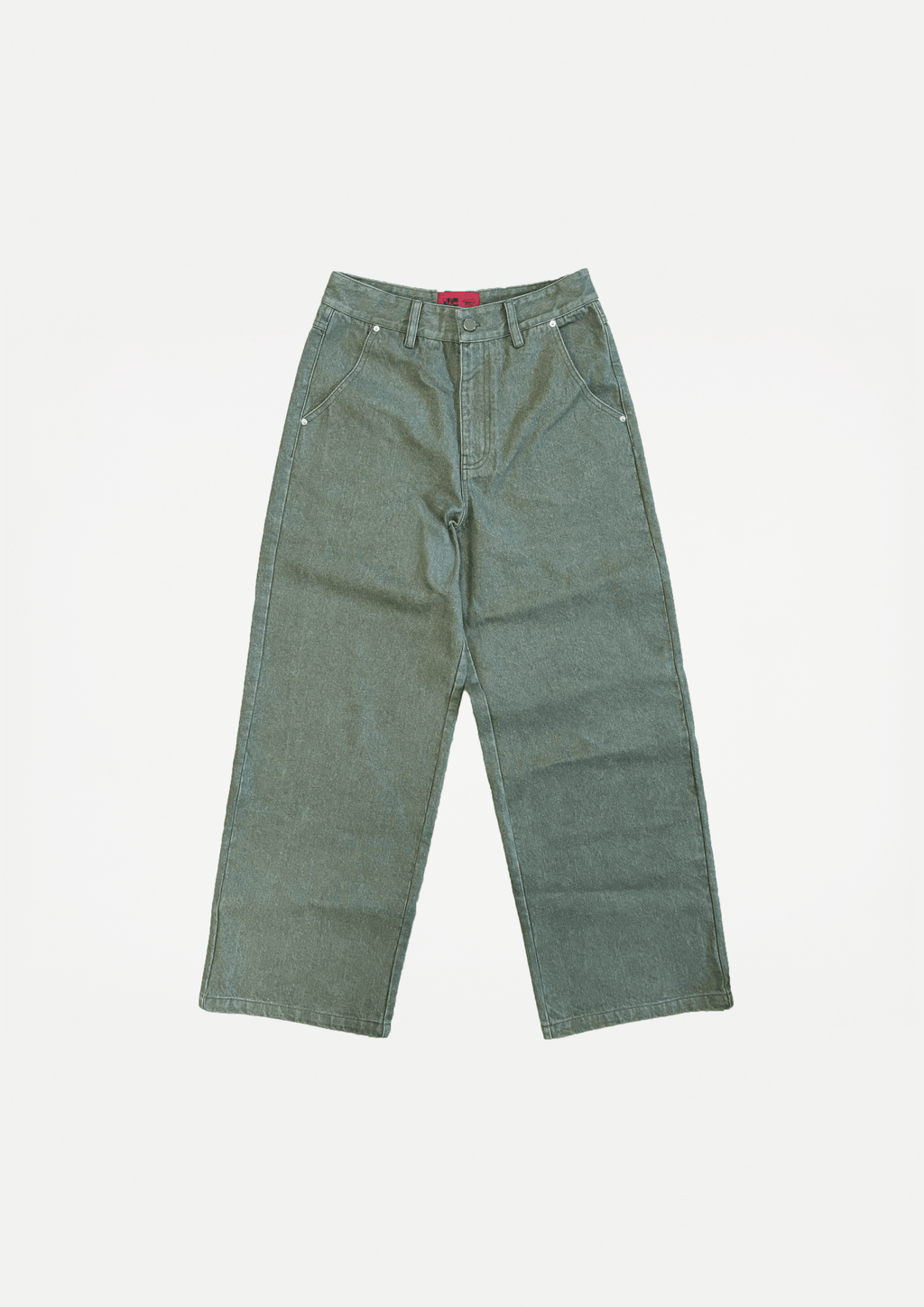 Raw denim jeans (Green) - White Coffee